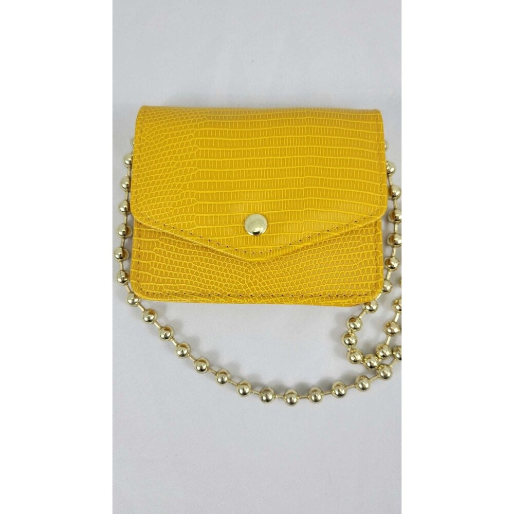 Yellow Faux Lizardskin Crossbody Bag by No Boundaries Brand New